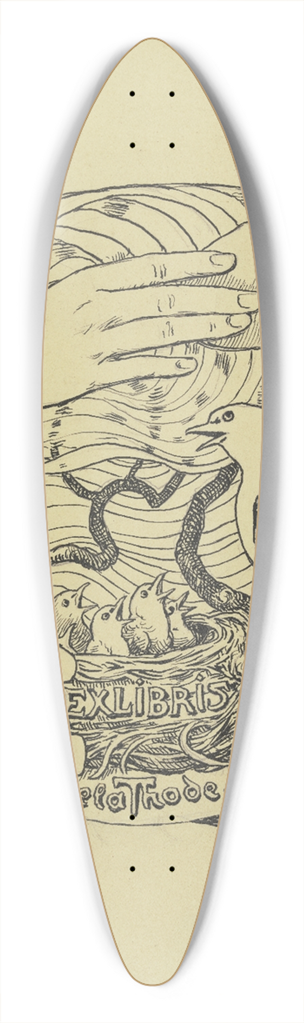 Hans Thoma - Book plate Daniela Thode 39.3 inch art pintail longboard deck