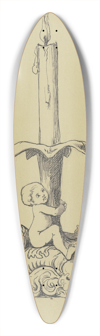 Hans Thoma - Candlestick angel 39.3 inch art pintail longboard deck