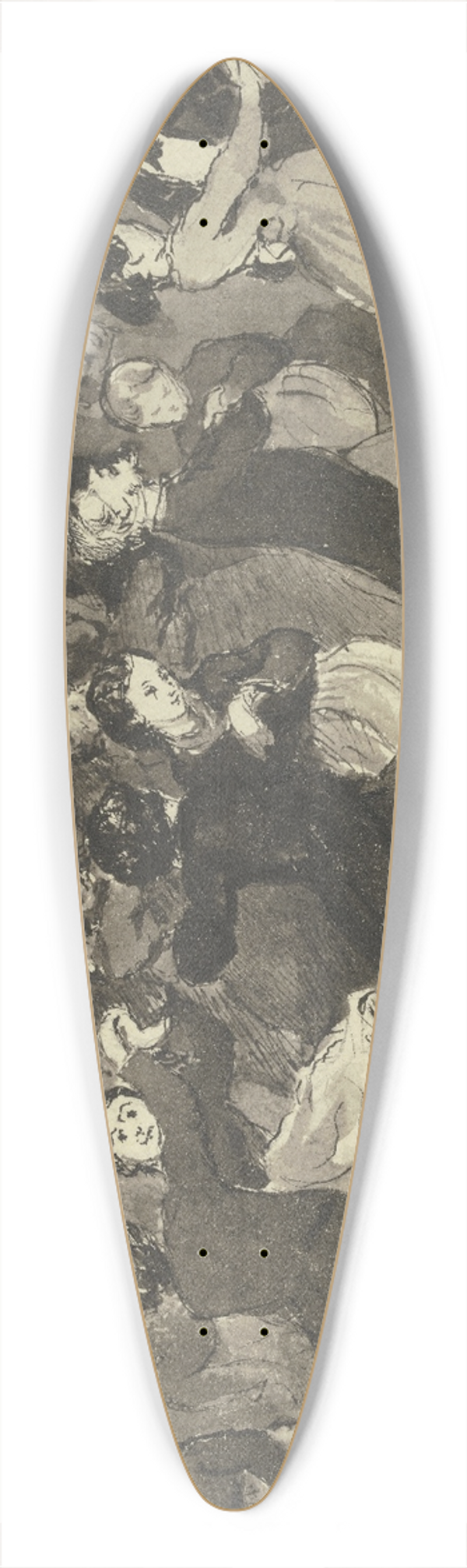 Hans Thoma - Dancing Couples in an Inn 39.3 inch art pintail longboard deck