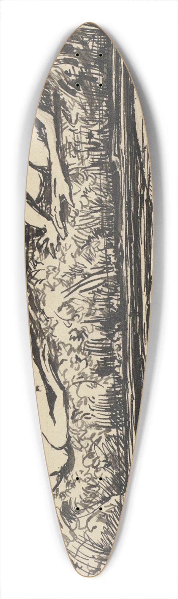 Hans Thoma - Frosch 39.3 inch art pintail longboard deck