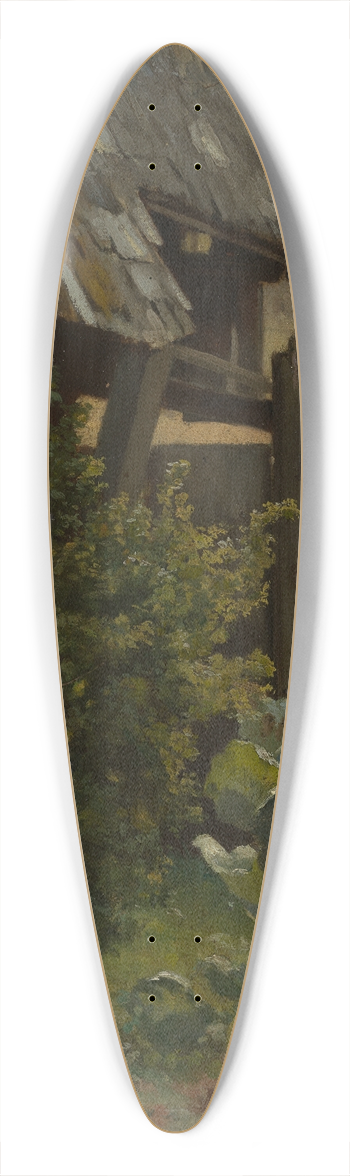Hans Thoma - Kohlgarten mit Hausecke 39.3 inch art pintail longboard deck