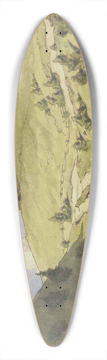 Hans Thoma - Landscape in the Black Forest 39.3 inch art pintail longboard deck