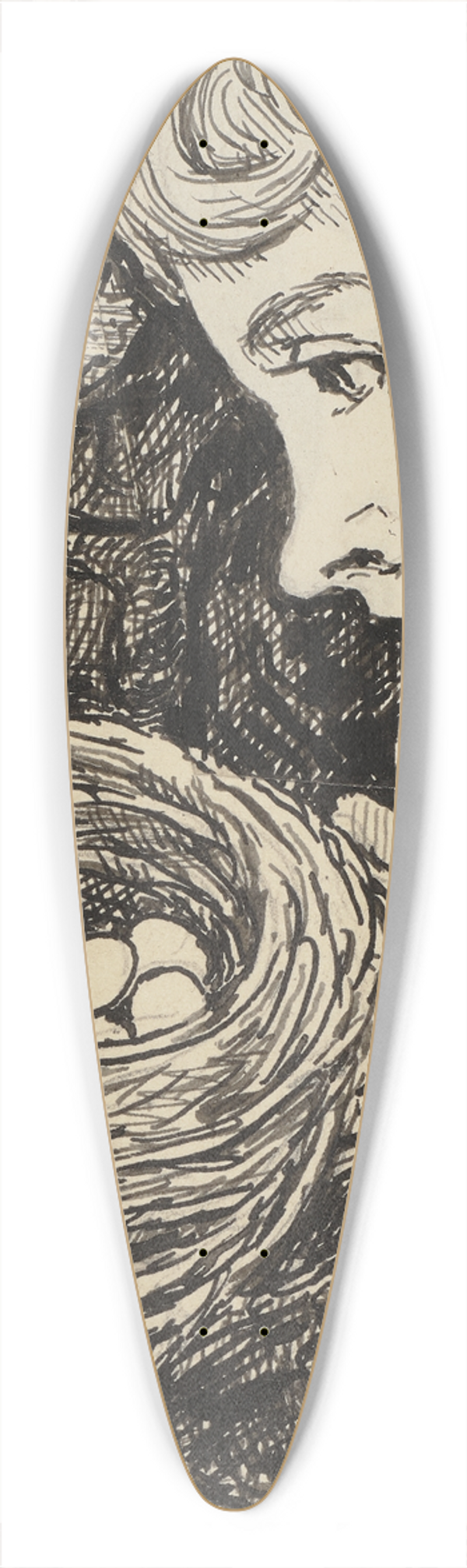 Hans Thoma - Nest 39.3 inch art pintail longboard deck