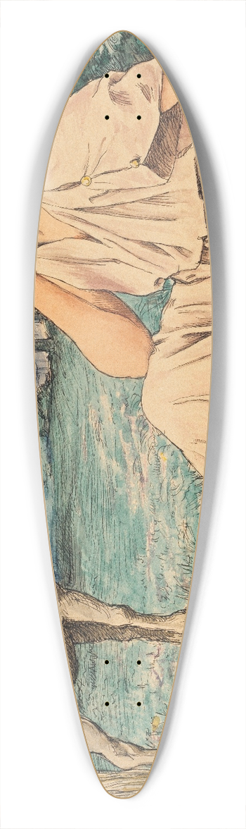 Hans Thoma - Schimmel und Sitzende 39.3 inch art pintail longboard deck