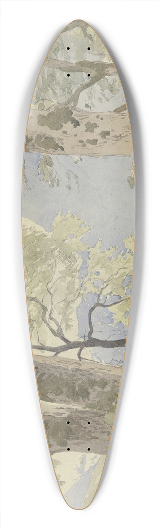 Hans Thoma - Schwarzwaldlandschaft; Blick vom Waldesrande auf die Berge 39.3 inch art pintail longboard deck
