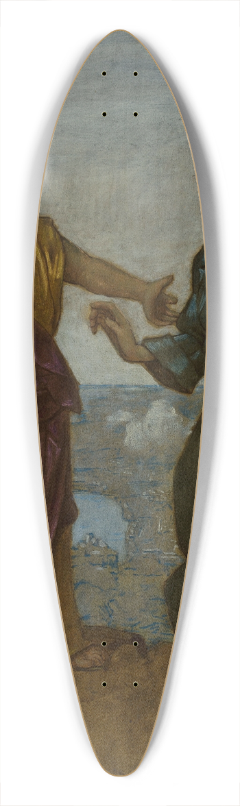 Hans Thoma - Temptation of Christ 39.3 inch art pintail longboard deck