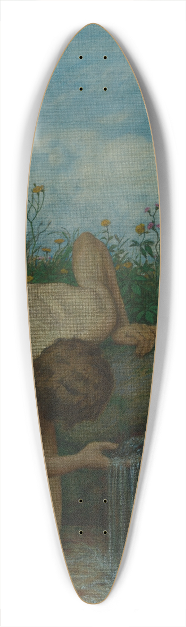 Hans Thoma - Triptychon; Die Quelle 39.3 inch art pintail longboard deck