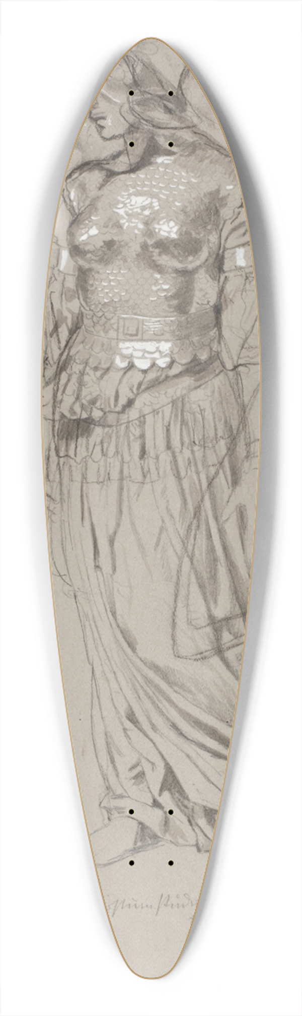 Hans Thoma - Valkyrie (Costume Study for Bayreuth) 39.3 inch art pintail longboard deck