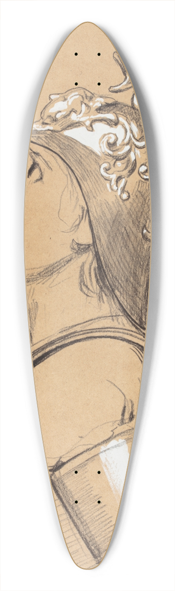Hans Thoma - Valkyrie (Costume Study for Bayreuth) Head with Helmet 39.3 inch art pintail longboard deck