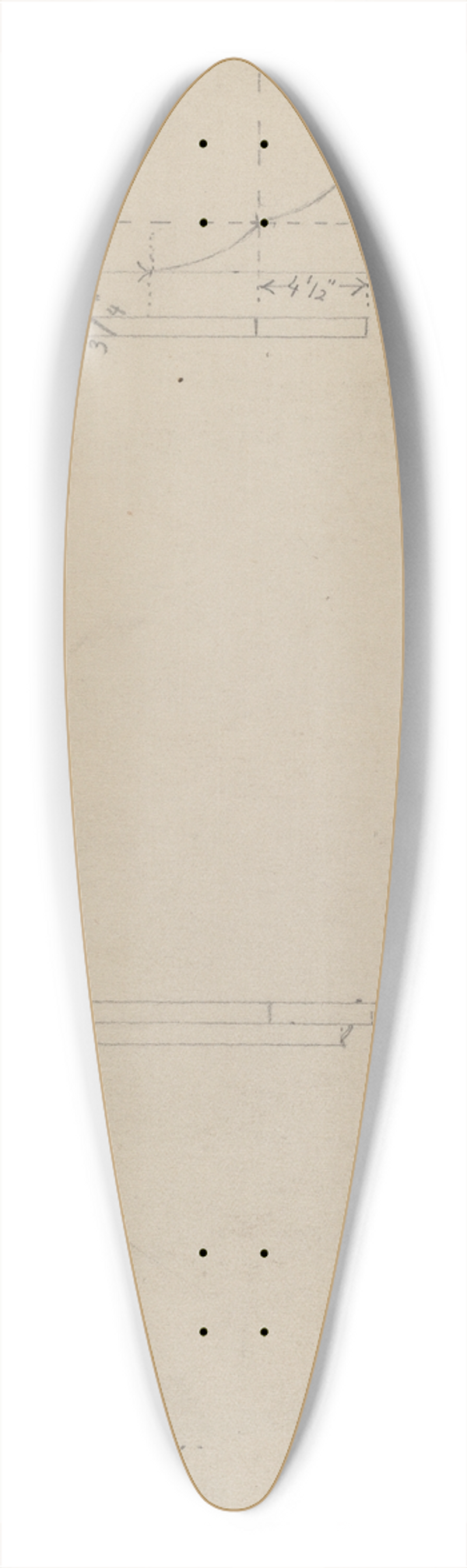 Hans Westendorff - Drawing of Table 39.3 inch art pintail longboard deck