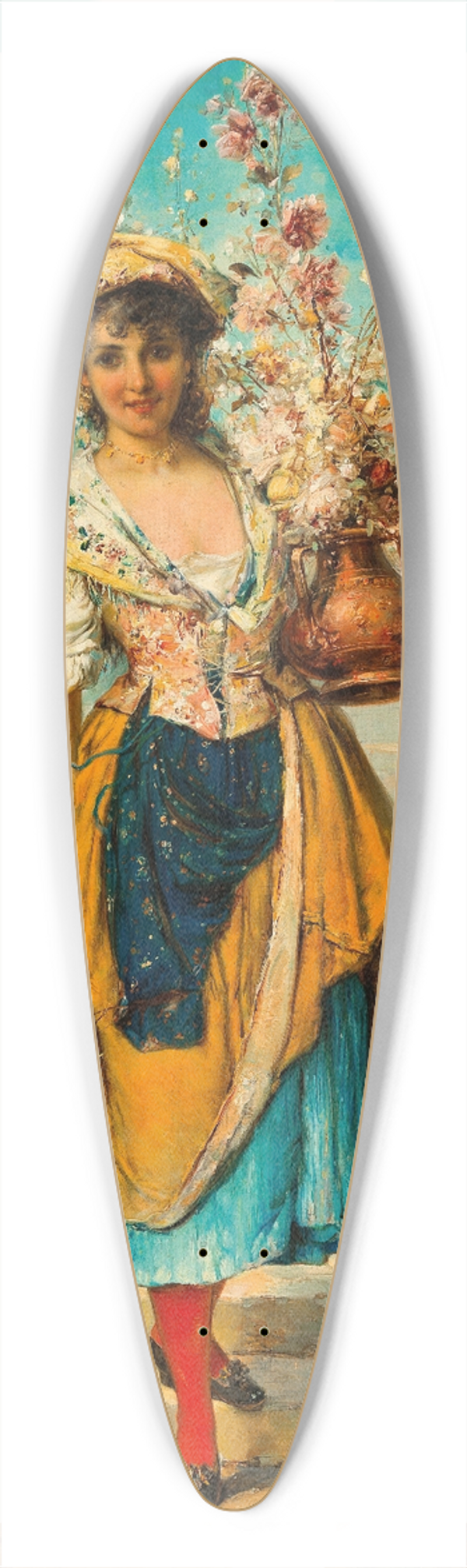 Hans Zatzka - A Beautiful Flower Girl 39.3 inch art pintail longboard deck