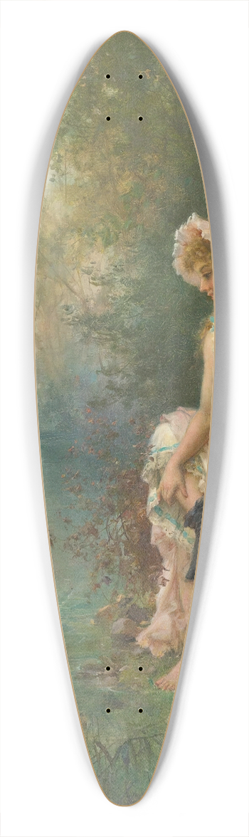 Hans Zatzka - Love By The Rivers Edge 39.3 inch art pintail longboard deck