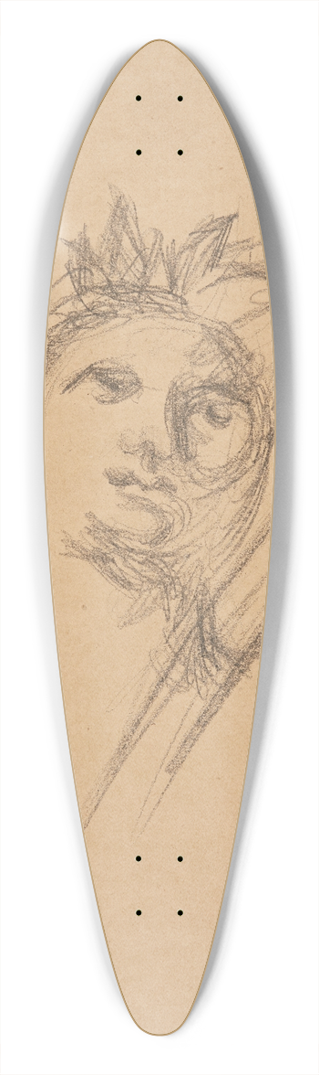 Harald Giersing - Hoved Studie efter Raphael 39.3 inch art pintail longboard deck