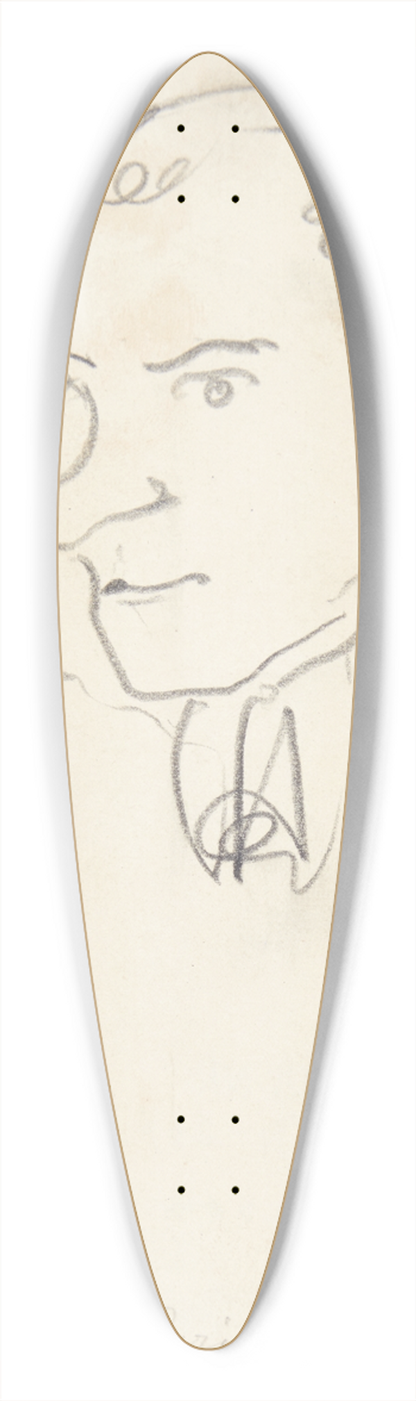 Harald Giersing - Portrt af Per Reidarson 39.3 inch art pintail longboard deck