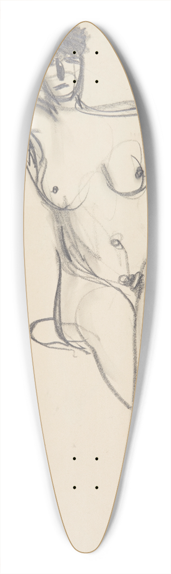 Harald Giersing - Siddende kvindelig model 39.3 inch art pintail longboard deck
