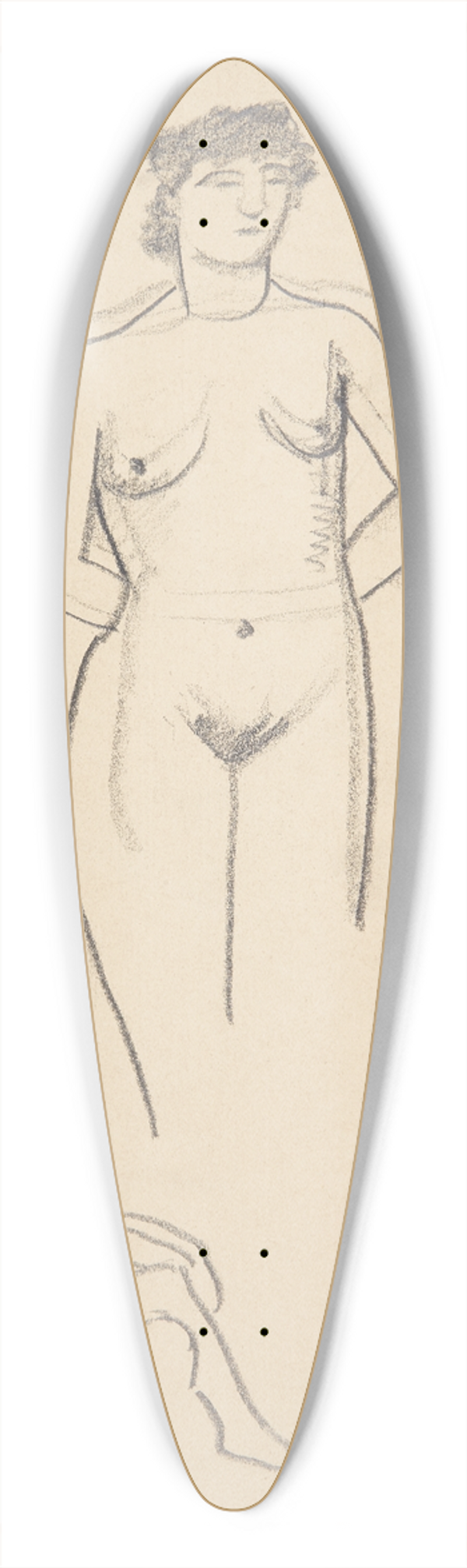 Harald Giersing - Stende og siddende kvindelig model 39.3 inch art pintail longboard deck