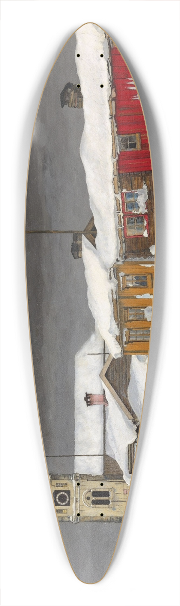 Harald Sohlberg - Street in Rros in Winter 39.3 inch art pintail longboard deck