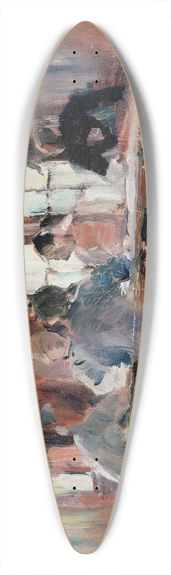 Harriet Backer - Study for Card Players 39.3 inch art pintail longboard deck