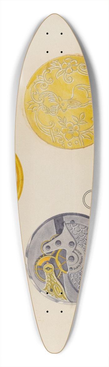 Harry G. Aberdeen - Gold Watch with Frame and Case 39.3 inch art pintail longboard deck