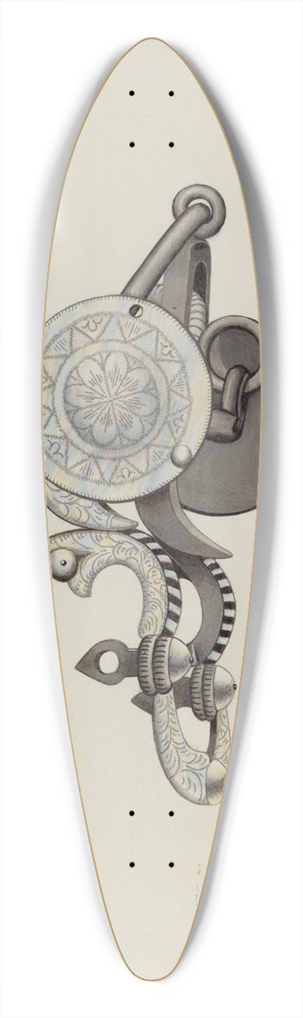 Harry Mann Waddell - Ring Bit 39.3 inch art pintail longboard deck