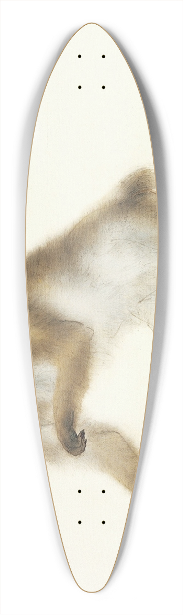 Hashimoto Kansetsu - Old Monkey with Cherry in Autumn 39.3 inch art pintail longboard deck