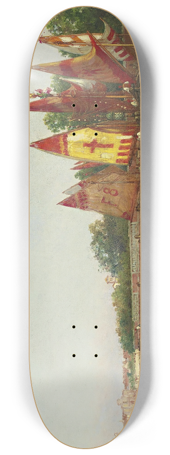Charles Clement Calderon - Sailboats In Venice 8.25 inch art skate deck