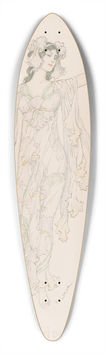 Heinrich Lefler - Iris 39.3 inch art pintail longboard deck