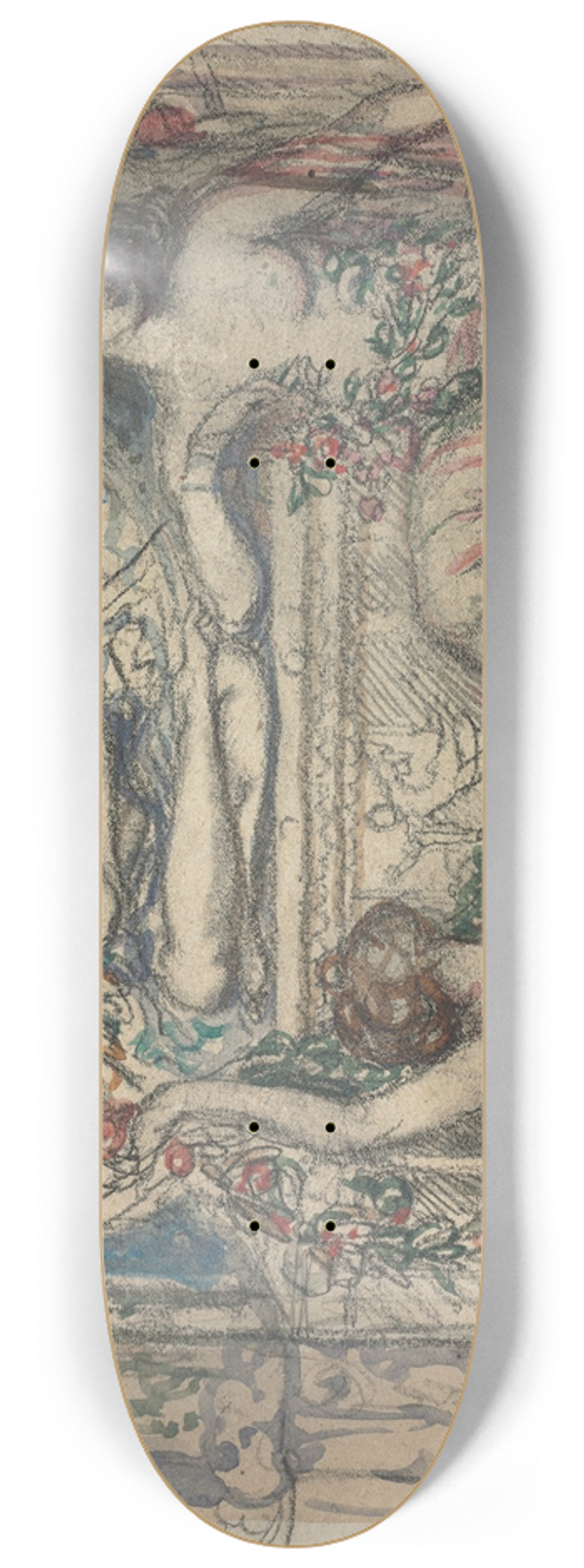 Charles Conder - The Throne of the Peacock 8.25 inch art skate deck