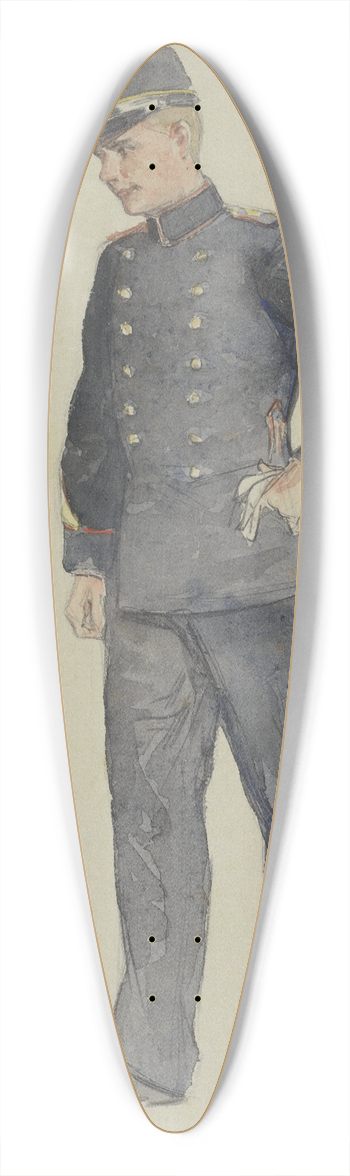Heinrich M. Krabb - Staande sergeant 39.3 inch art pintail longboard deck