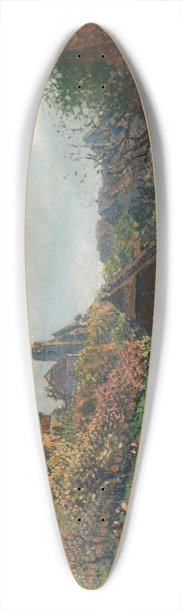 Heinrich Tomec - A View of Weienkirchen from a Vineyard in the Wachau Region 39.3 inch art pintail longboard deck