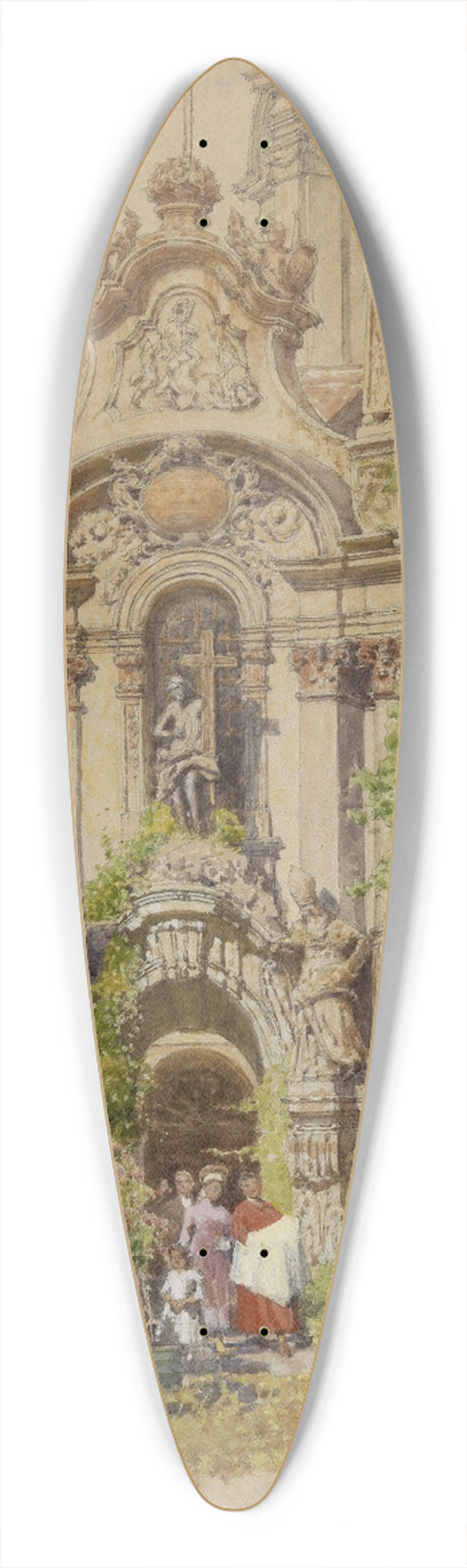 Heinrich Tomec - Taufe in Drnstein 39.3 inch art pintail longboard deck