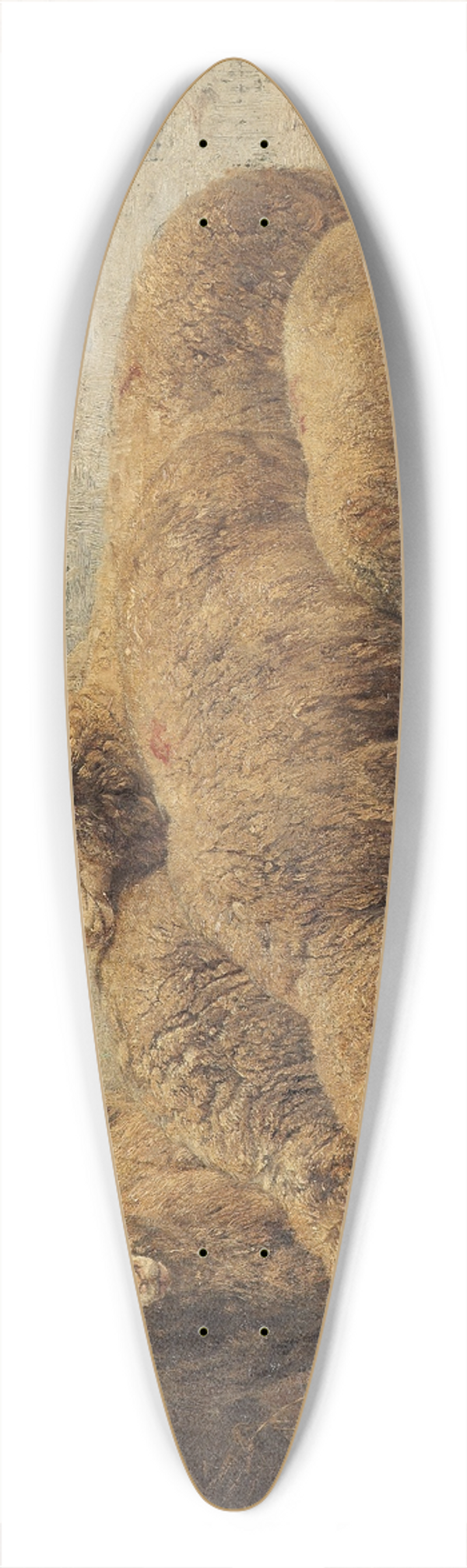 Heinrich Von Zgel - Sheep In A Barn 39.3 inch art pintail longboard deck