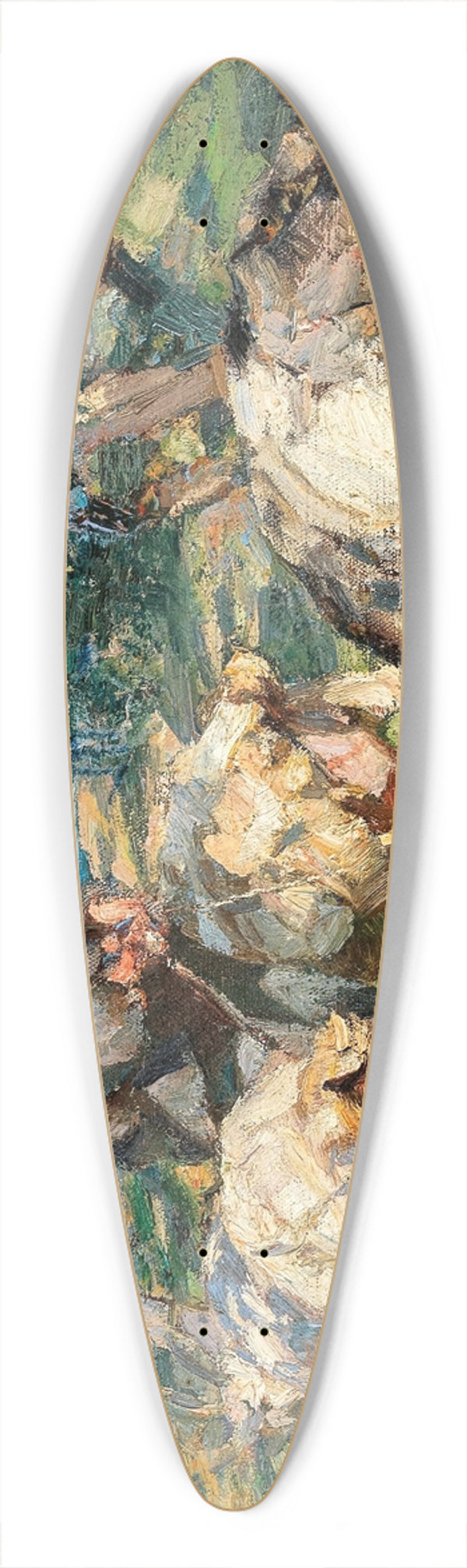 Heinrich Von Zgel - Shepherd with Goats on the Way to the Water 39.3 inch art pintail longboard deck