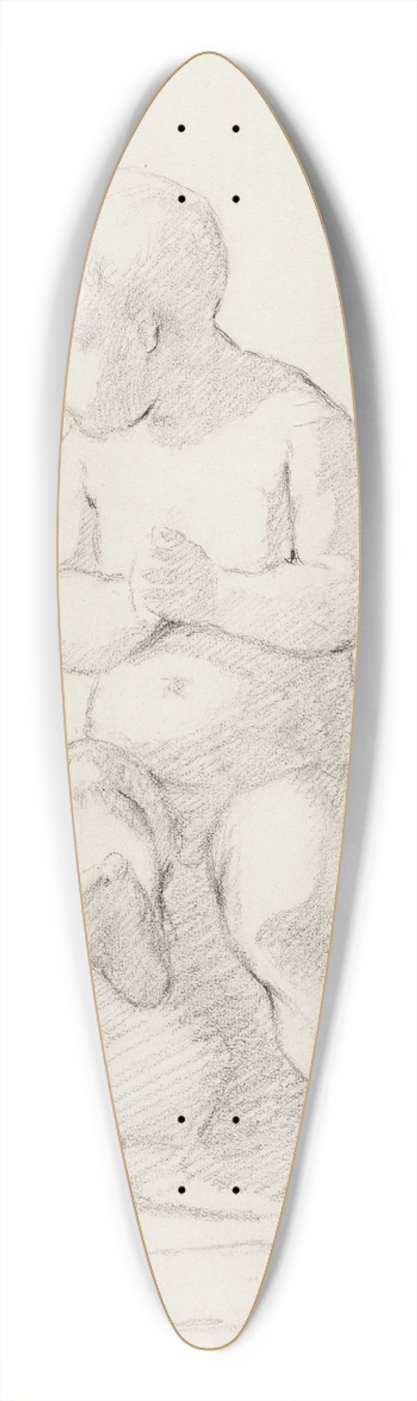 Helene Schjerfbeck - Istuva pieni poika, veistos 39.3 inch art pintail longboard deck