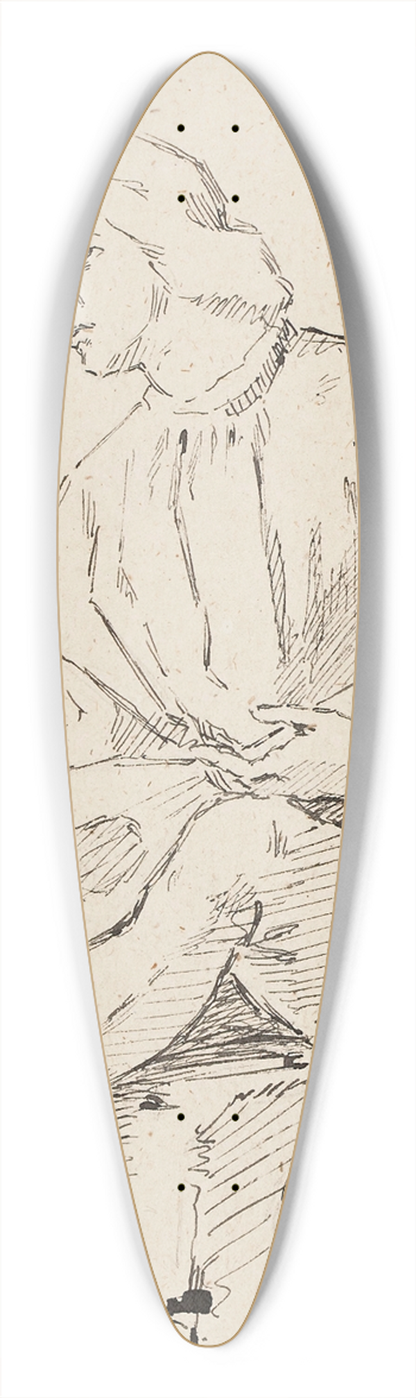 Helene Schjerfbeck - Luutunsoittaja, Thomas Couturen mukaan 39.3 inch art pintail longboard deck