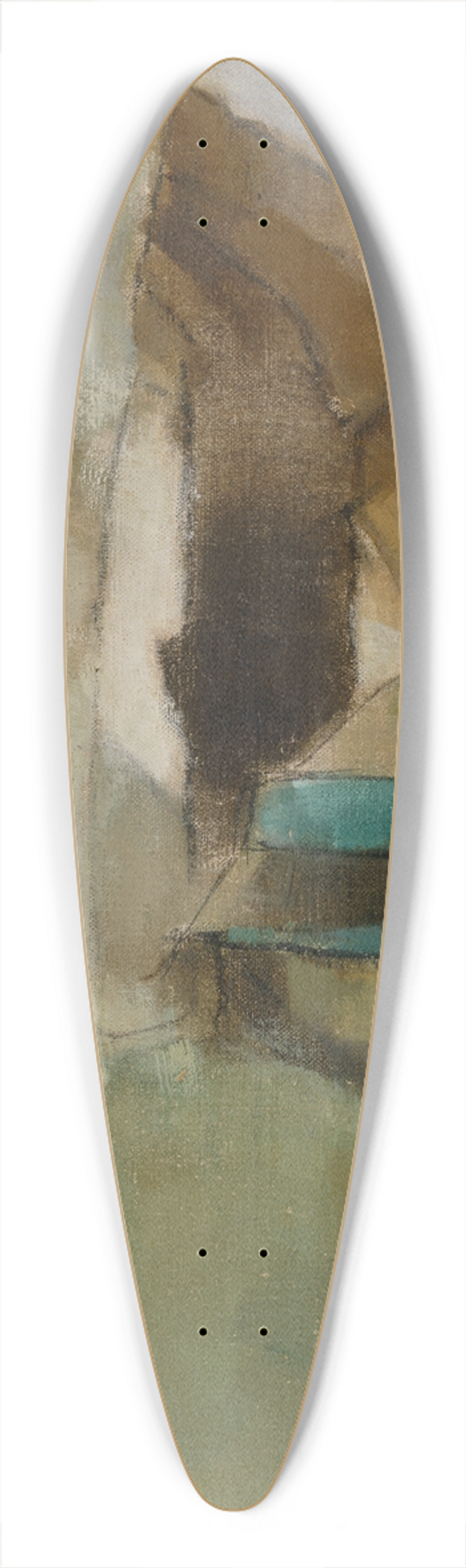 Helene Schjerfbeck - Shadow on the Wall II (Green Bench) 39.3 inch art pintail longboard deck