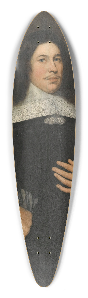 Hendrick Berckman - Portrait Of A Gentleman, Three-Quarter Length, Holding A Pair Of Gloves In His Right Hand 39.3 inch art pintail longboard deck