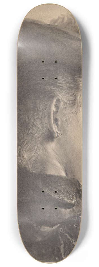 Adolph von Menzel - Bust of a Woman, Seen from Behind 8.25 inch art skate deck
