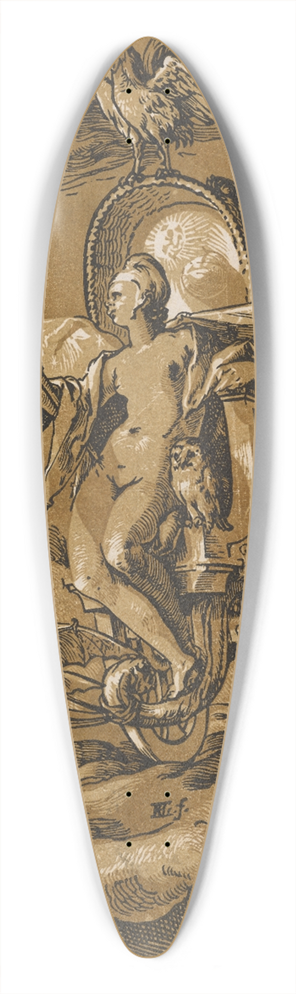Hendrick Goltzius - Nox 39.3 inch art pintail longboard deck