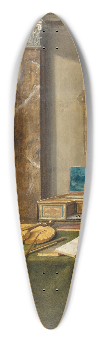 Hendrick van Steenwijck the Younger - Lady Playing the Lute 39.3 inch art pintail longboard deck