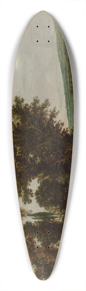 Hendrik Cornelisz. Vroom - A wooded river landscape with a horseman, circa 39.3 inch art pintail longboard deck