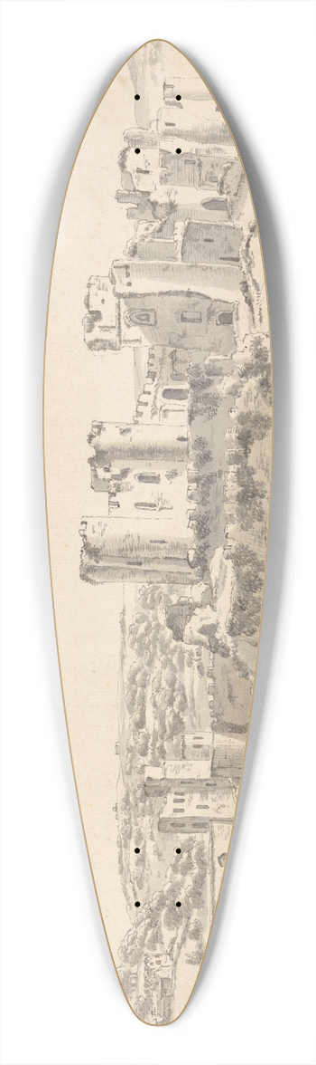 Hendrik Danckerts - Caerphilly Castle. 39.3 inch art pintail longboard deck
