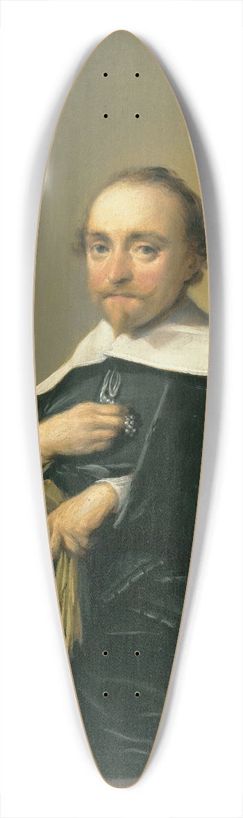 Hendrik Gerritsz Pot - Portrait Of A Bearded Man Wearing A Black Coat With A Large White Collar, Holding A Pair Of Gloves 39.3 inch art pintail longboard deck