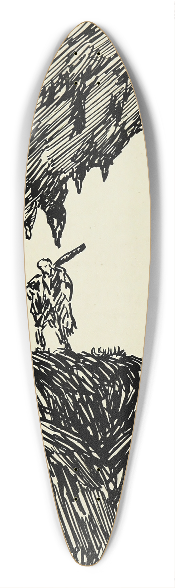 Hendrik Willem Van Loon - The caveman 39.3 inch art pintail longboard deck