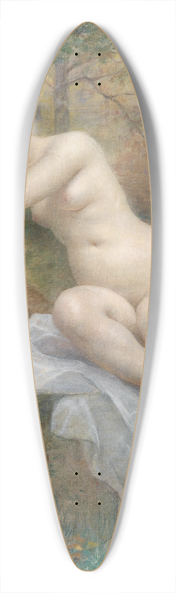 Henri Adrien Tanoux - Female nude in a forest landscape 39.3 inch art pintail longboard deck