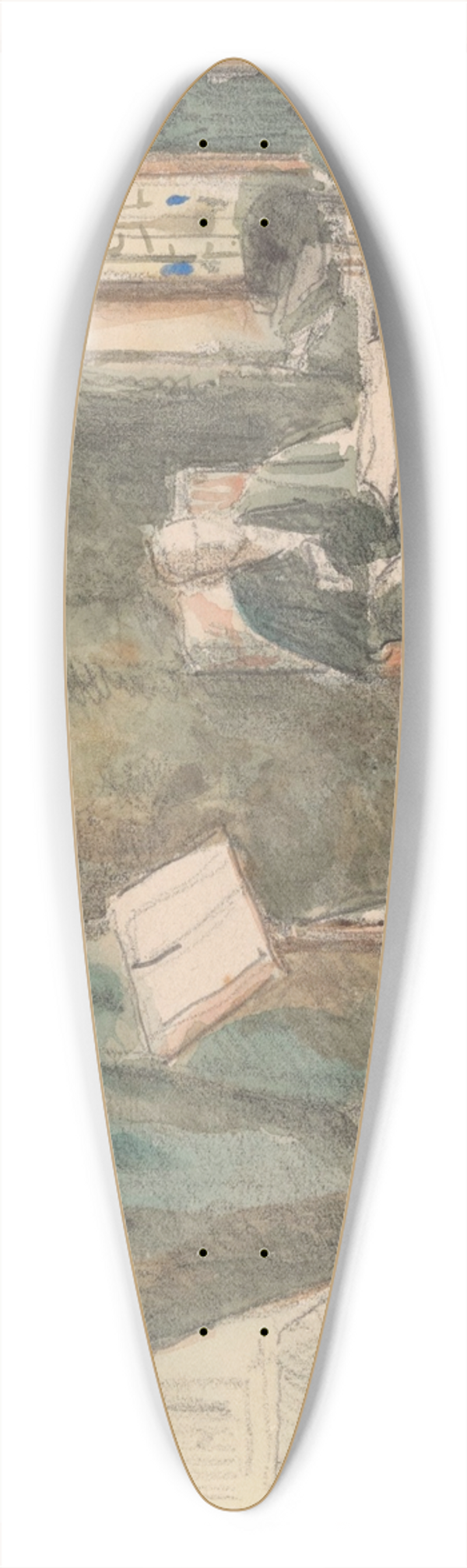 Henri de Braekeleer - The Violin Player 39.3 inch art pintail longboard deck