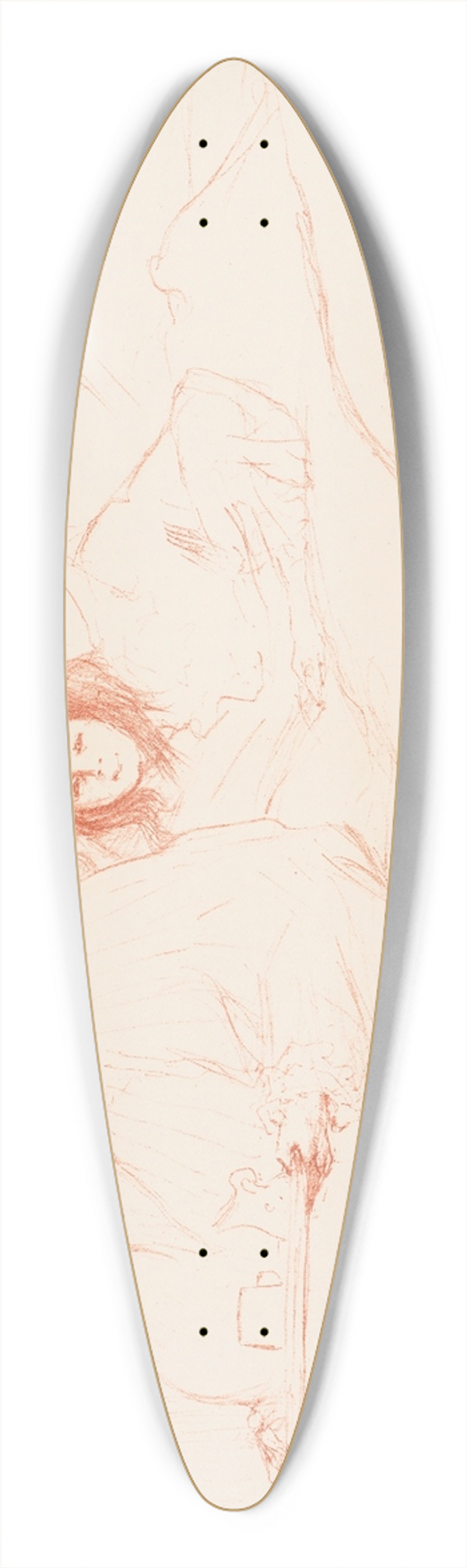 Henri de Toulouse-Lautrec - Elles: Woman Carrying a Tray, Mme. Baron and Mlle. Popo 39.3 inch art pintail longboard deck