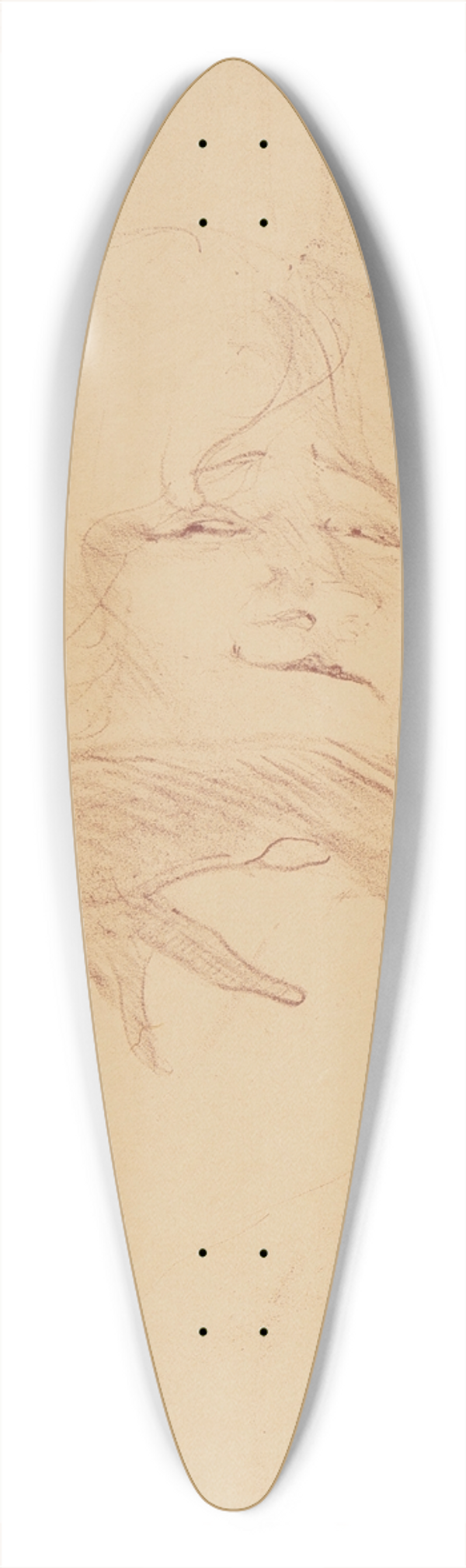 Henri de Toulouse-Lautrec - Yvette Guilbert pl 8 39.3 inch art pintail longboard deck