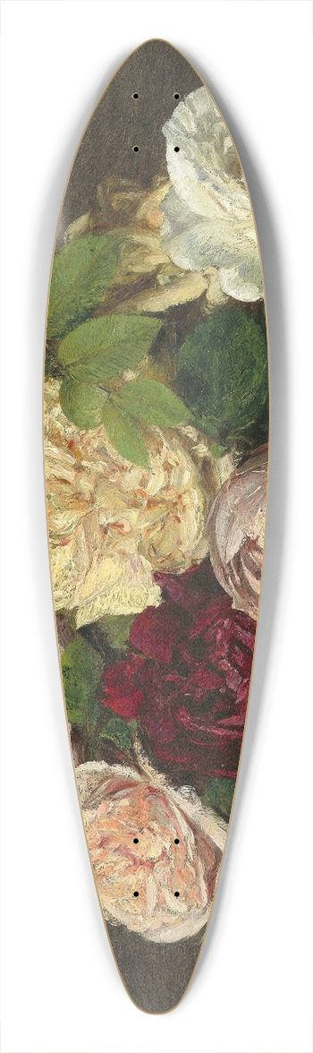 Henri Fantin-Latour - Roses de Nice on a Table 39.3 inch art pintail longboard deck