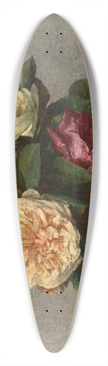 Henri Fantin-Latour - Roses jaunes et rouges 39.3 inch art pintail longboard deck